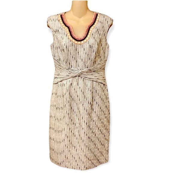 Kay Unger gray and white‎ mingled dress - Picture 2 of 12